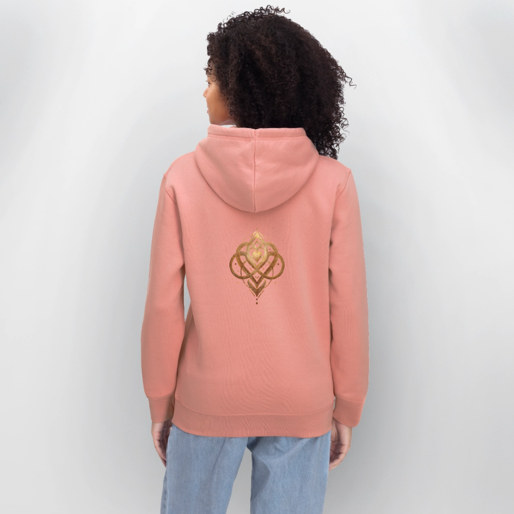 Unisex Bio-Hoodie "Agape" Druck vorne & hinten - Altrosa