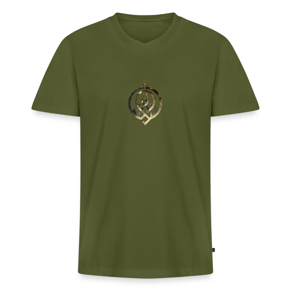 Männer Bio-T-Shirt mit V-Ausschnitt "EFFATÁ" - Khaki
