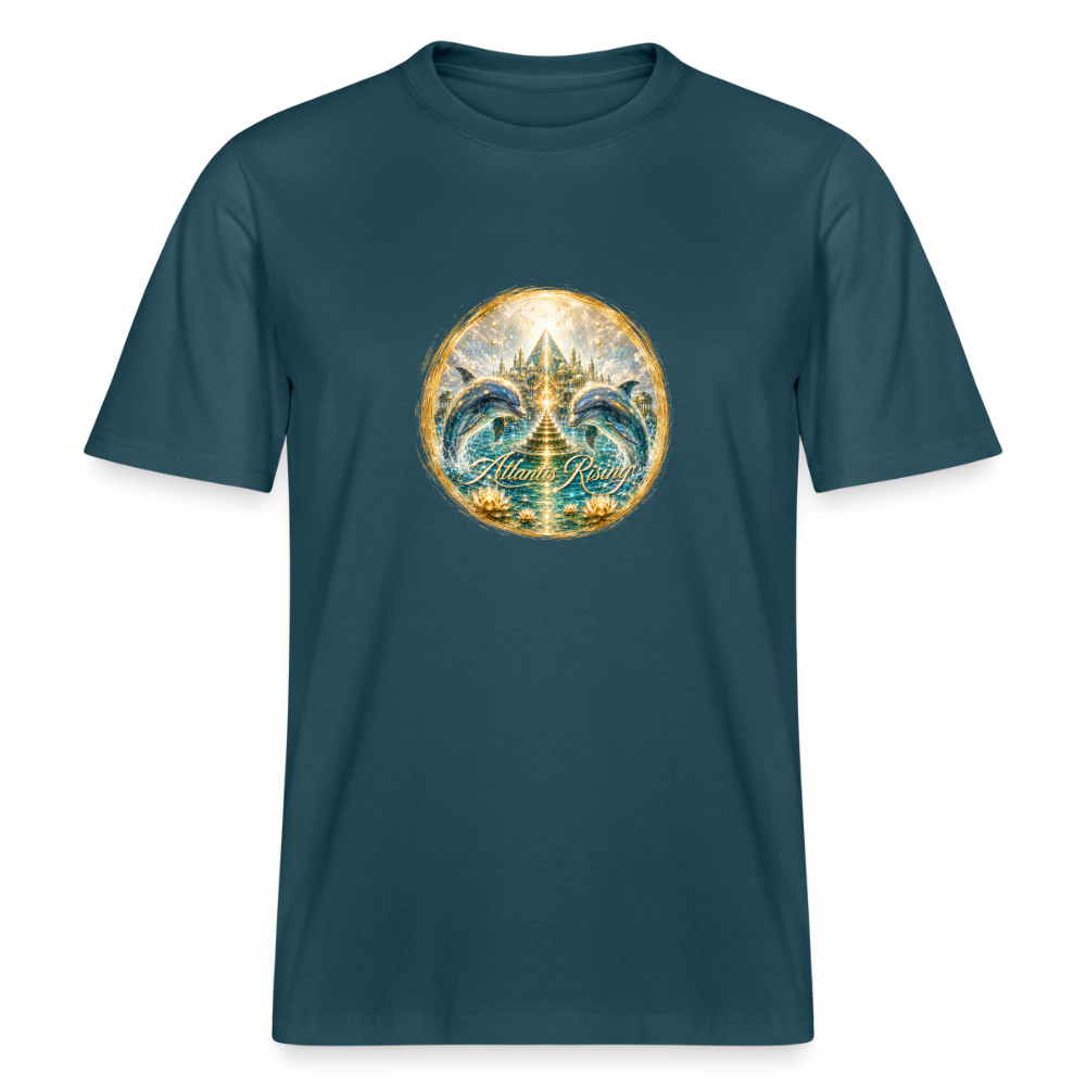 Unisex Organic T-Shirt Atlantis Rising - Dunkles Petrol