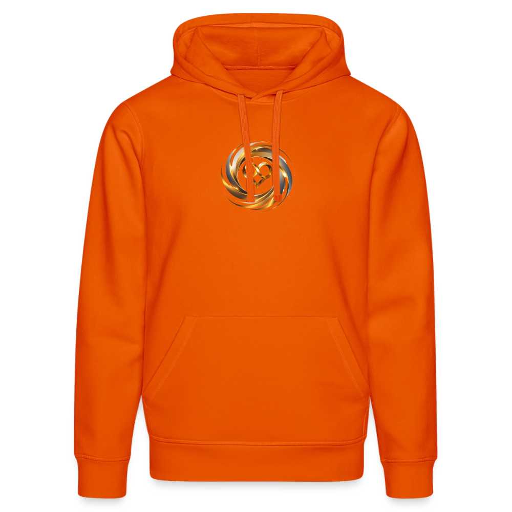 Unisex Bio-Hoodie "ICH BIN" Druck VS / RS - Tieforange