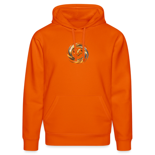 Unisex Bio-Hoodie "ICH BIN" Druck VS / RS - Tieforange