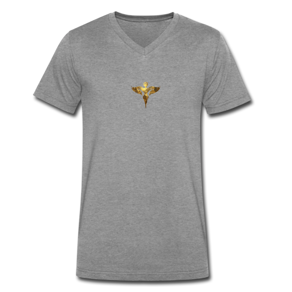 Männer Bio-T-Shirt mit V-Ausschnitt "Gaia" - Dunkelgrau meliert