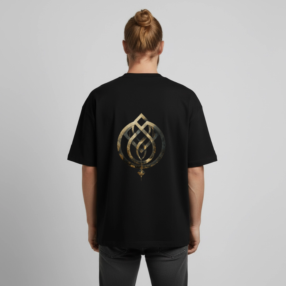 Heavyweight Unisex BioT-Shirt "Anima Soluta" vorne & hinten bedruckt - Schwarz