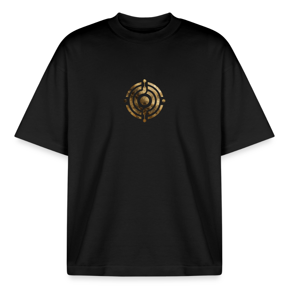 Heavyweight Unisex Bio T-Shirt "Atme Lächle Lausche" - Schwarz