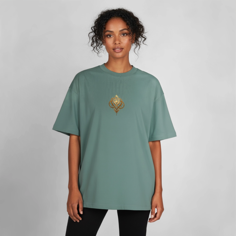 Heavyweight Unisex Bio T-Shirt "Agape" - Grüner Bucht