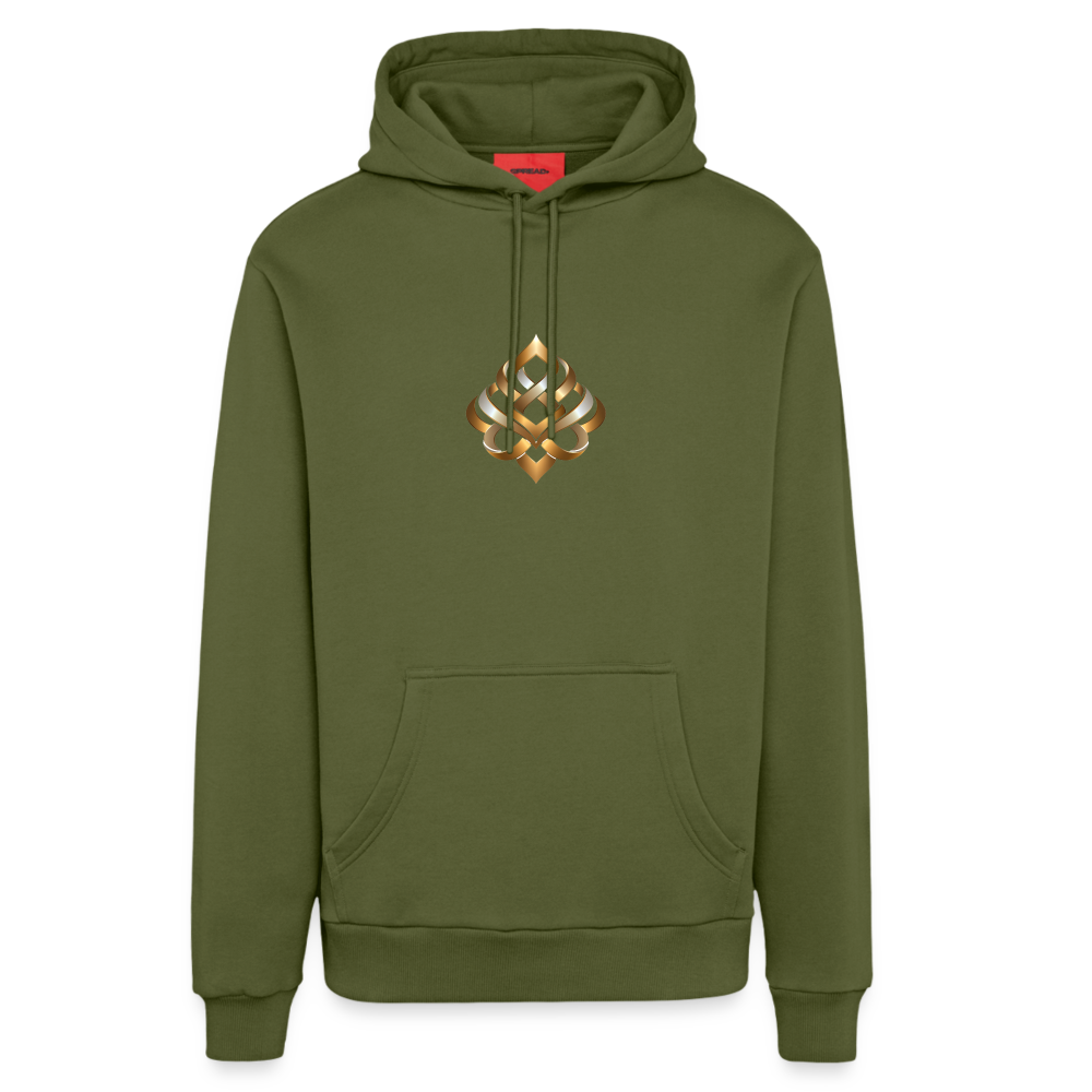 Dieses chiSign Quantenheilsymbol  Kreativität und Kinder Organic Relaxed Hoodie Made in EU - MOSS GREEN