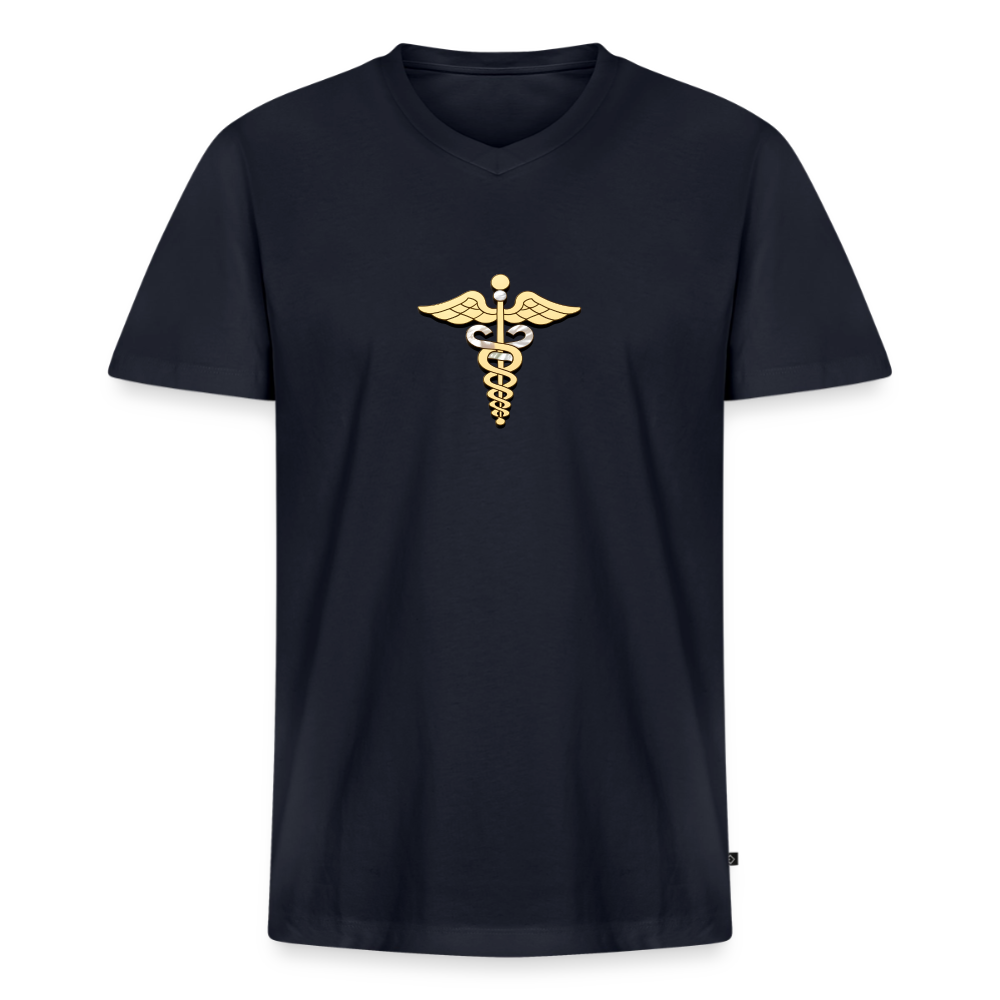 Männer Bio-T-Shirt mit V-Ausschnitt "Merkurstab" - Navy