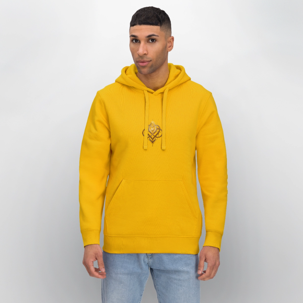 Unisex Bio-Hoodie "Agape" Druck vorne & hinten - Spektralgelb