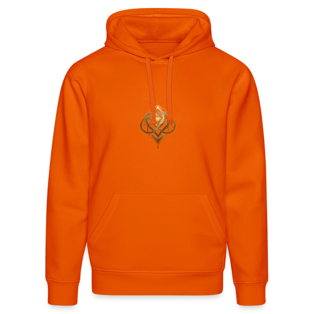 Unisex Bio-Hoodie "Agape" Druck vorne & hinten - Tieforange