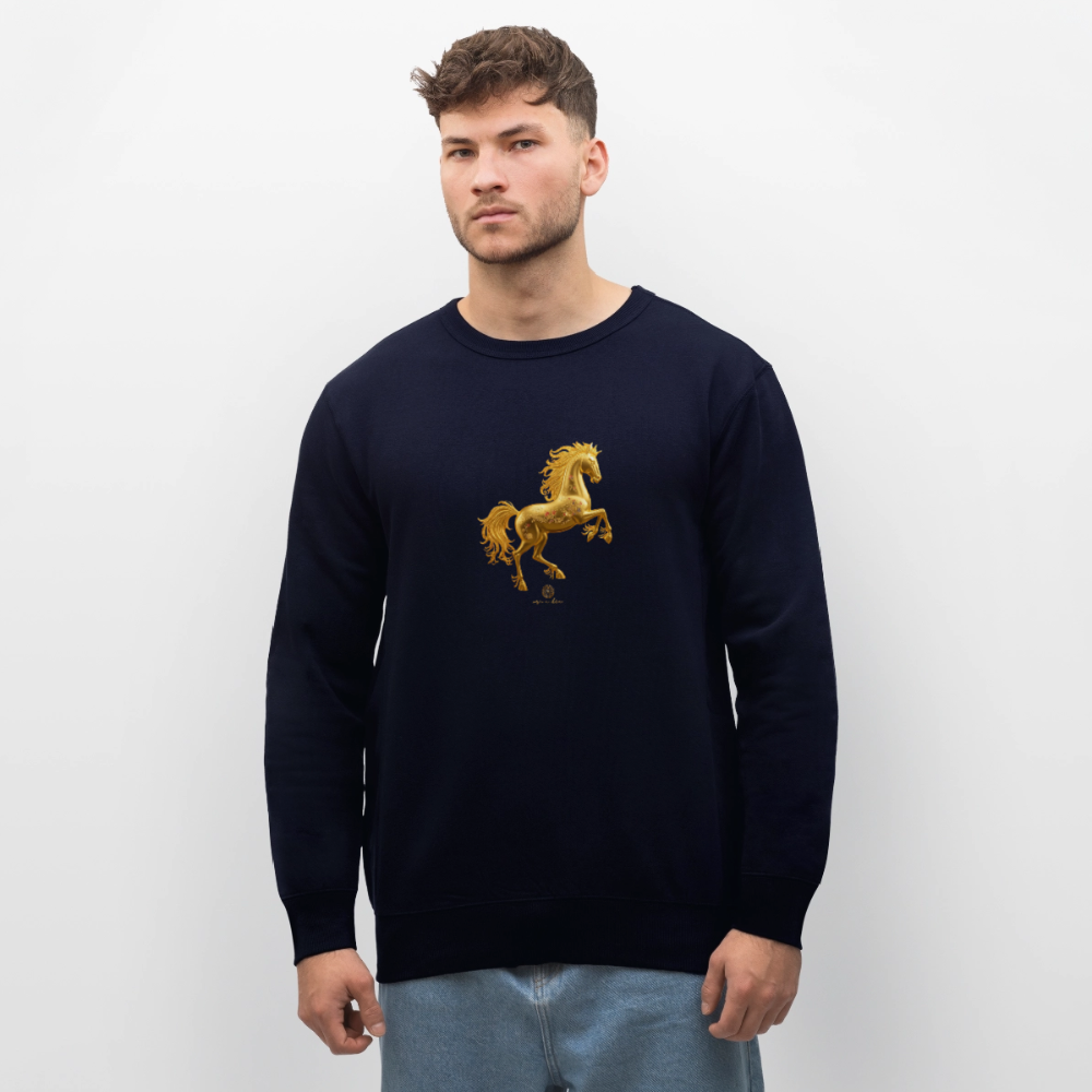 Unisex Bio-Sweatshirt "Feuerpferd" - Navy