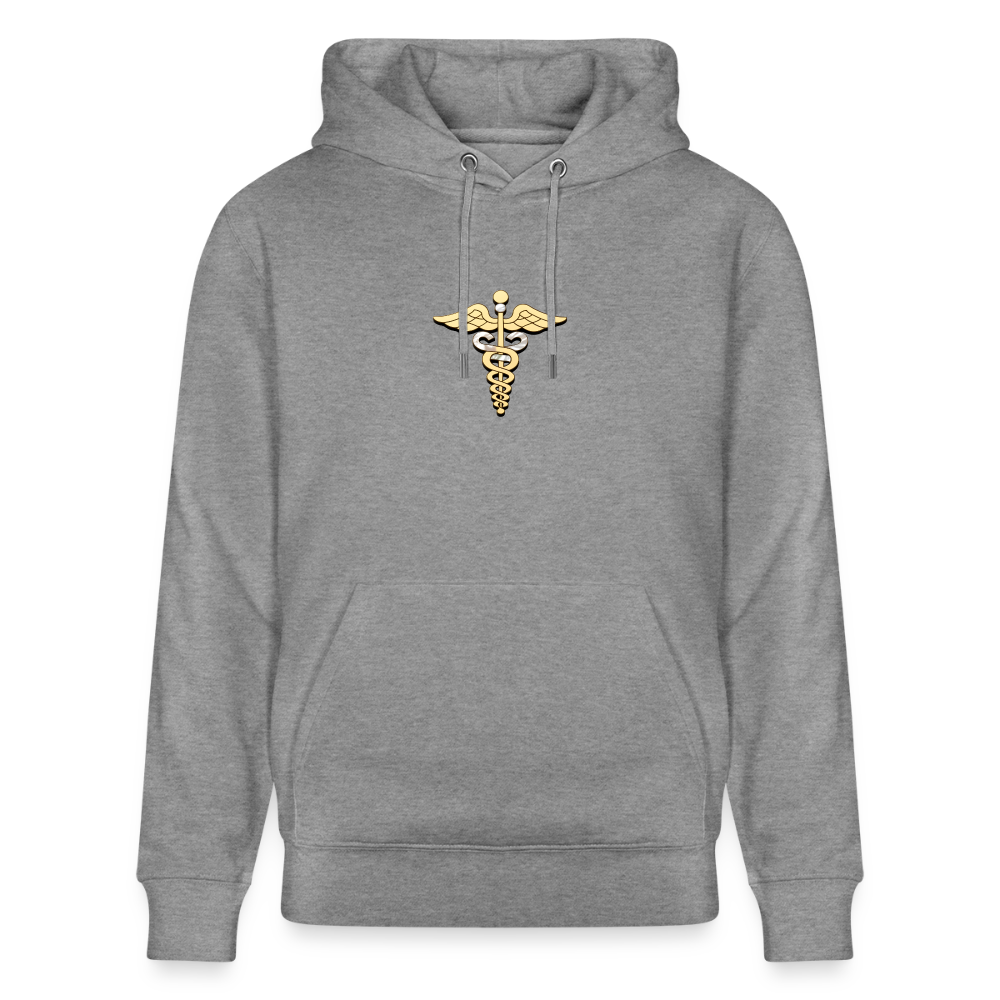Unisex Bio-Hoodie "Merkurstab - Schutz" - Hellgrau marmoriert