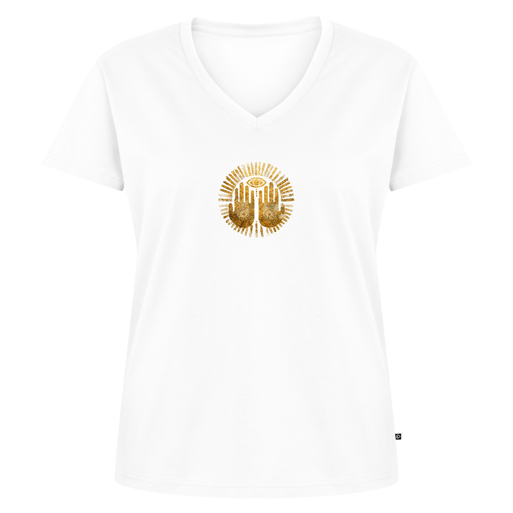 Frauen Bio-T-Shirt mit V-Ausschnitt "An'Anasha" - Weiß