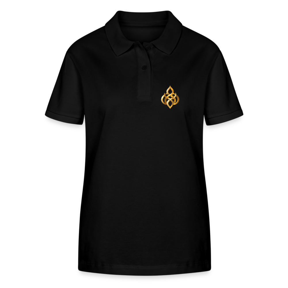 chiSign Quantenheilsymbol Zentrum und Ausgeglichenheit Stanley/Stella Frauen Bio-Poloshirt ELLISER - Schwarz