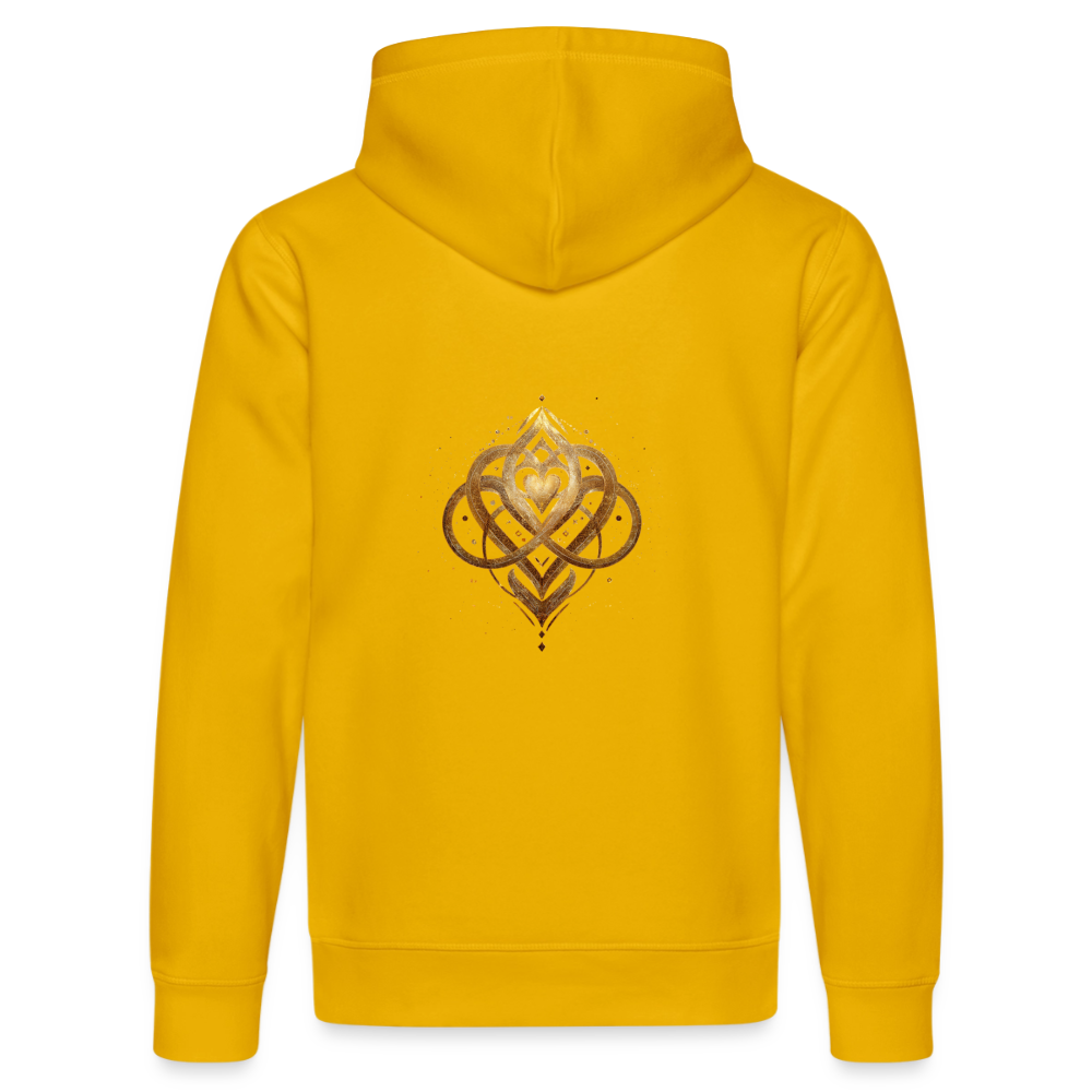 Unisex Bio-Hoodie "Agape" Druck vorne & hinten - Spektralgelb
