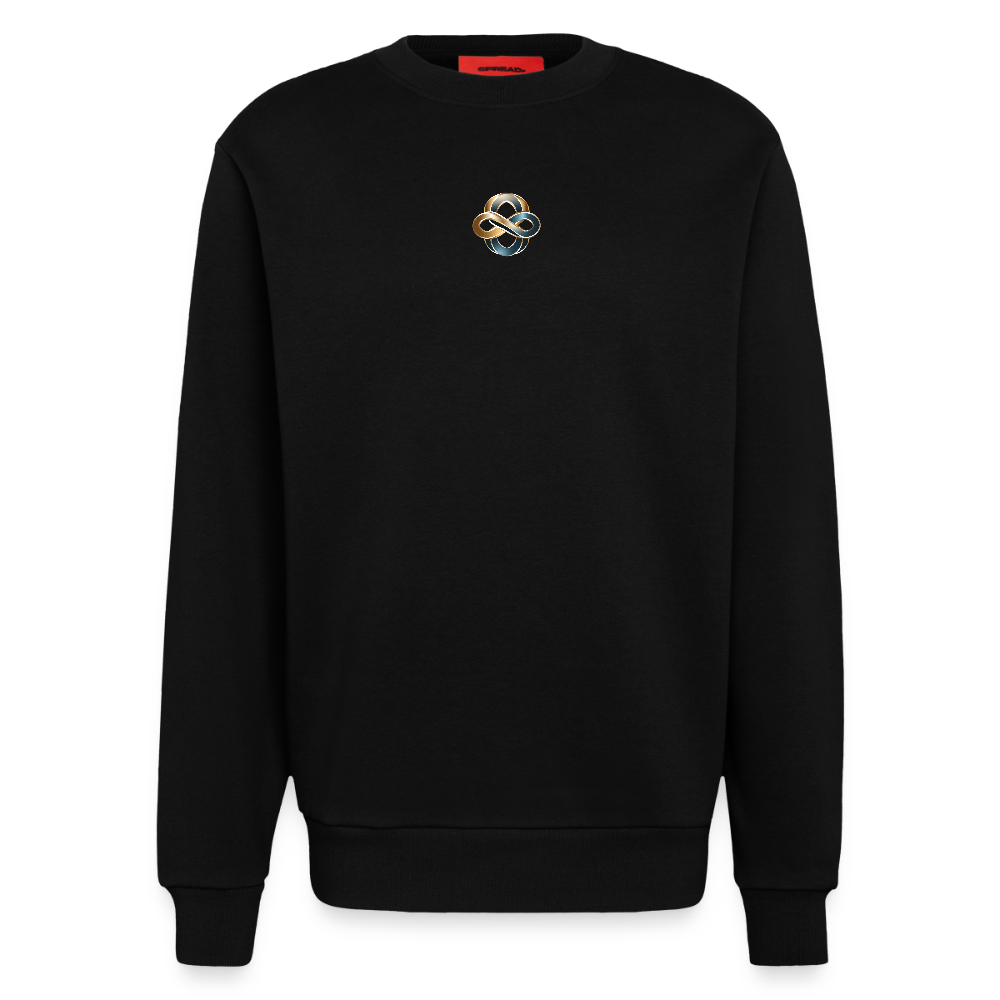 chiSign Quantenheilsymbol  Wissen und Selbstbildung Heavyweight Oversized Organic Crew Neck Made in EU - SOLID BLACK