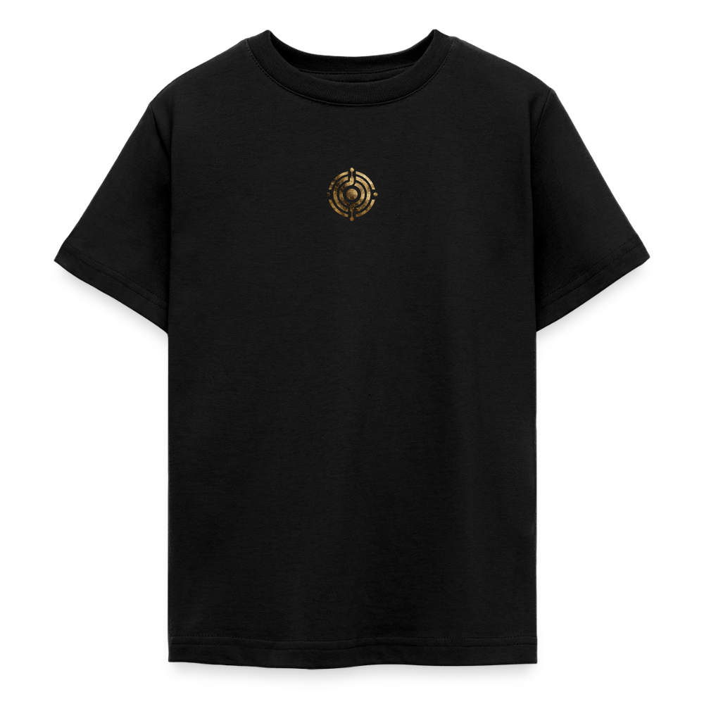 Teenager T-Shirt "Effatá" Rückseite "Die stille Kraft für den inneren Frieden." - Schwarz