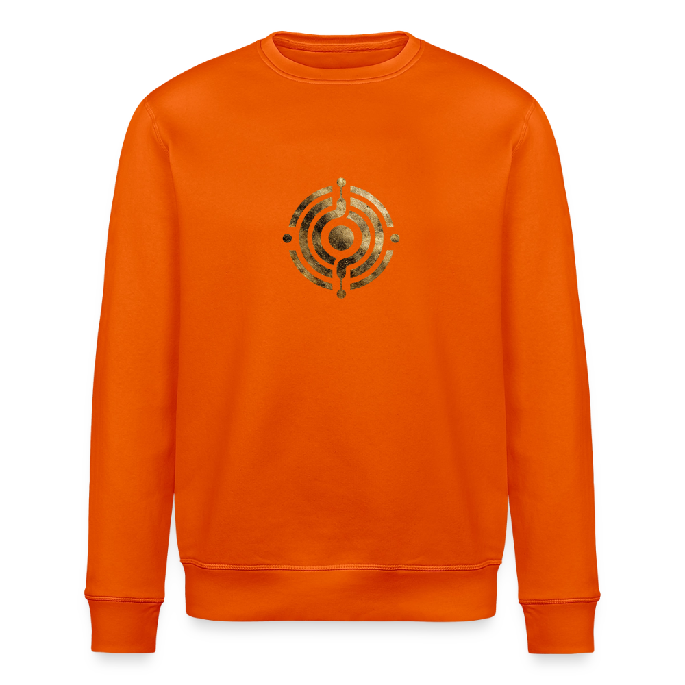 Unisex Bio-Sweatshirt "Atme Lächle Lausche" - Tieforange