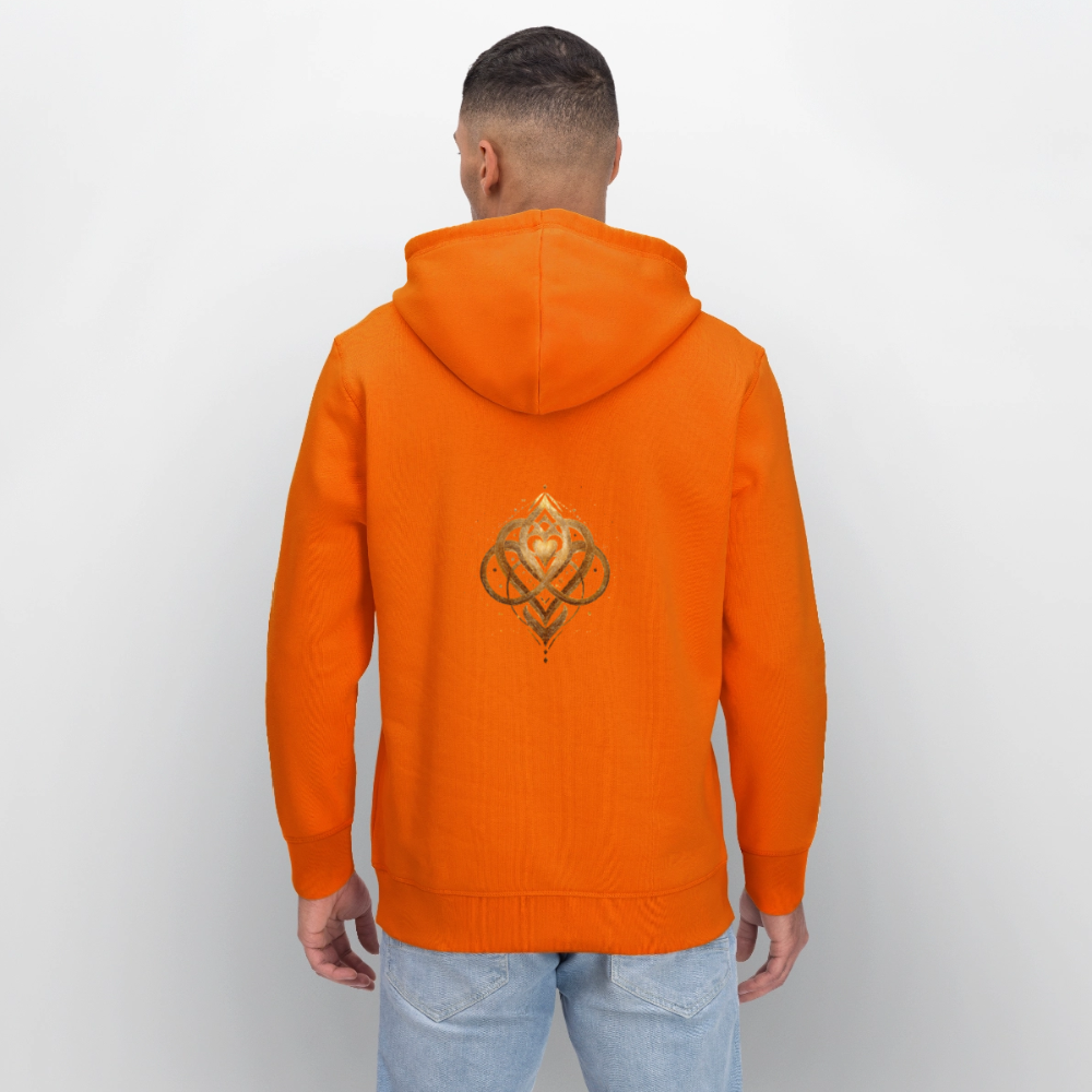 Unisex Bio-Hoodie "Agape" Druck vorne & hinten - Tieforange