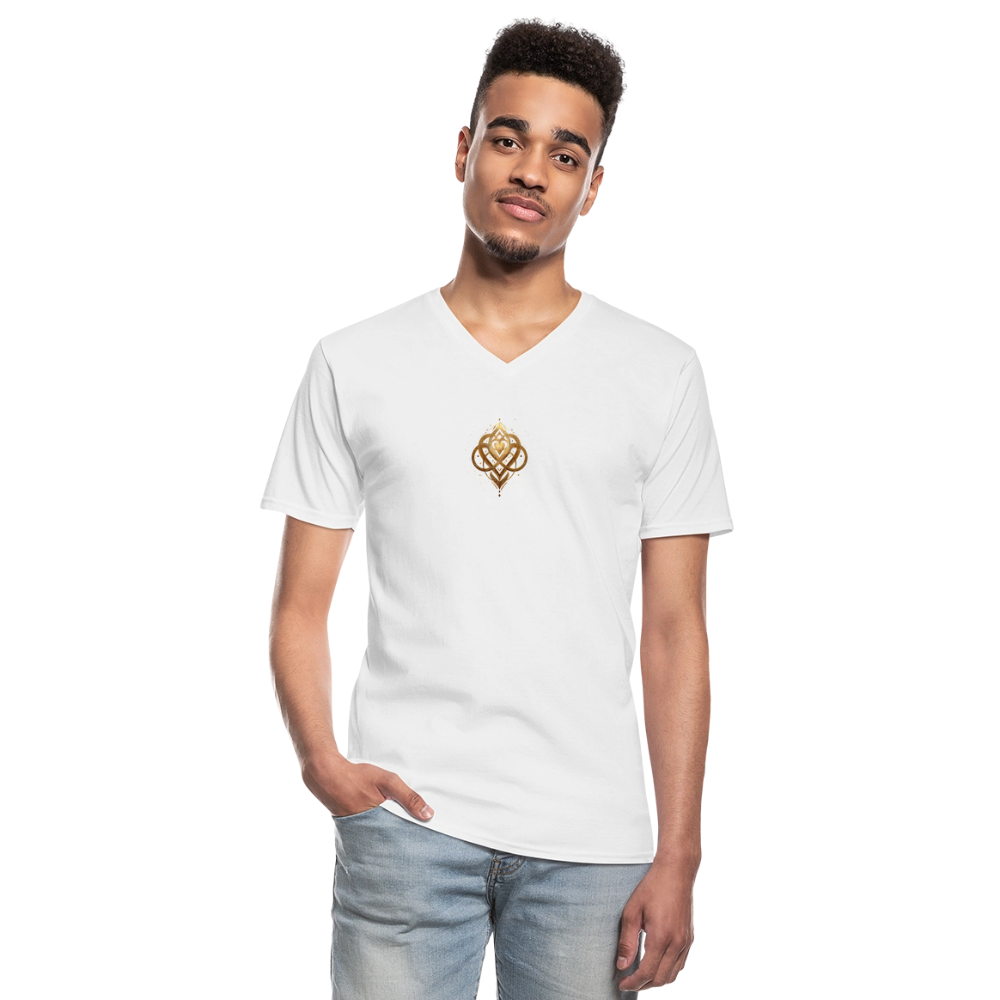 Klassisches Männer-T-Shirt mit V-Ausschnitt "Agape" - Weiß