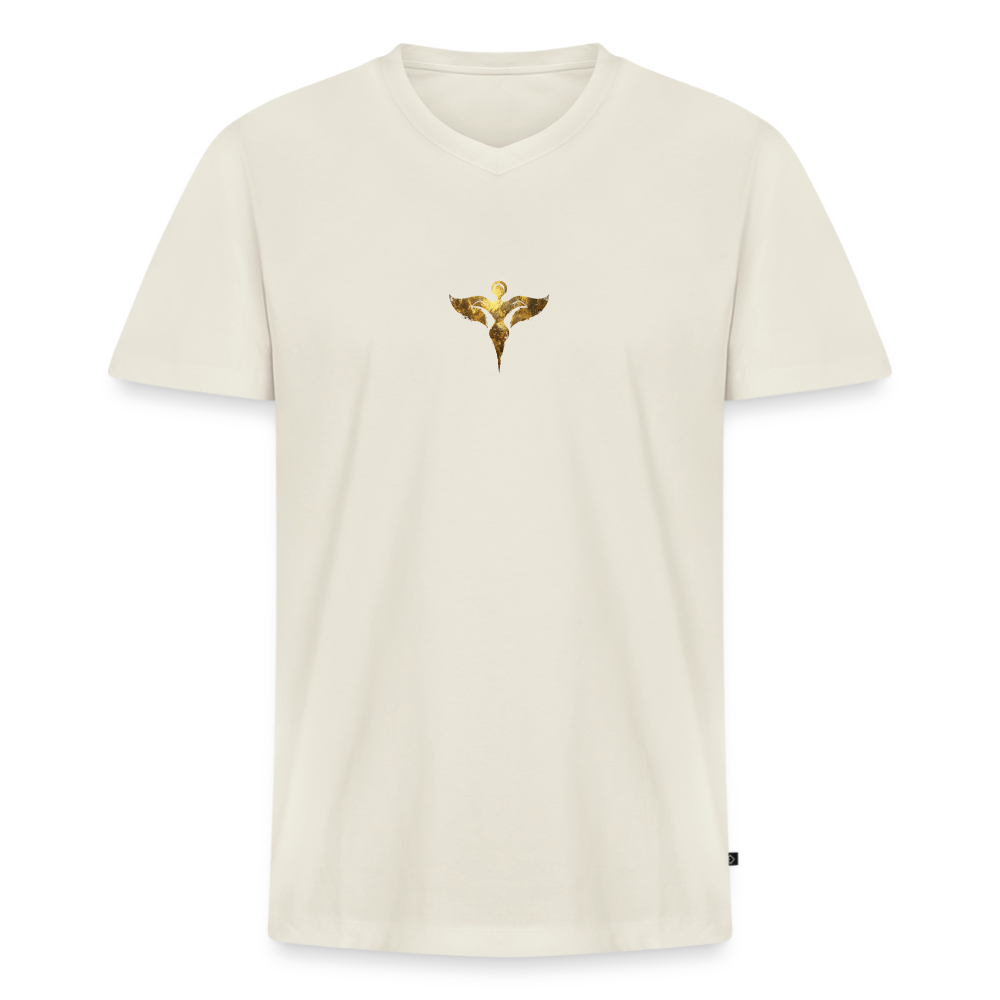 Männer Bio-T-Shirt mit V-Ausschnitt "Gaia" - Naturweiß