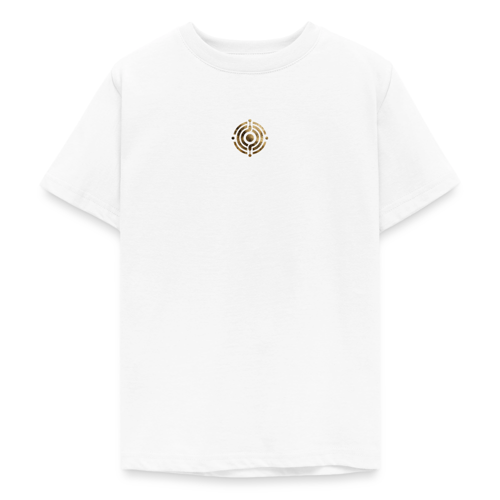 Teenager T-Shirt "Effatá" Rückseite "Die stille Kraft für den inneren Frieden." - Weiß