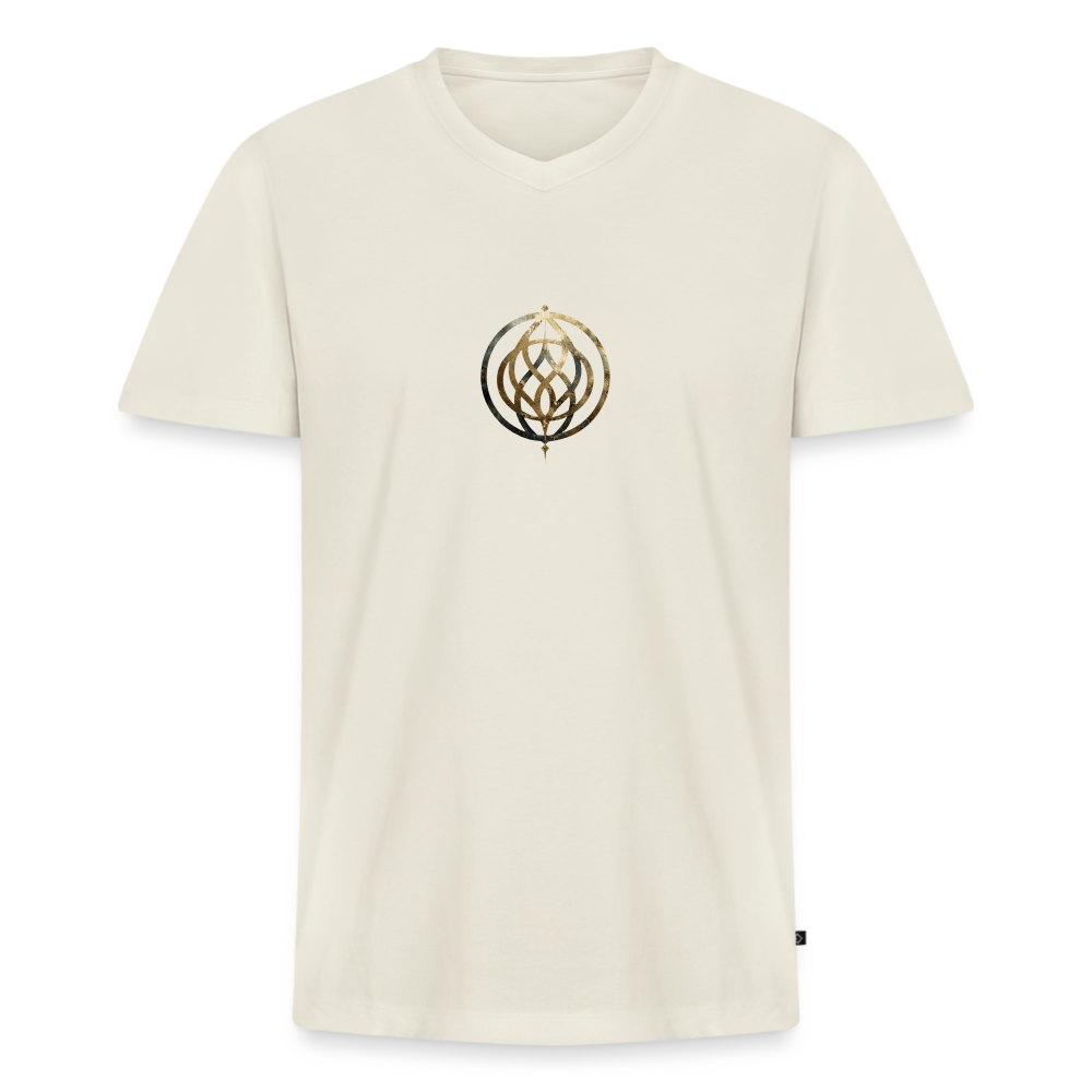 Männer Bio-T-Shirt mit V-Ausschnitt „Pax Interna“ - Naturweiß