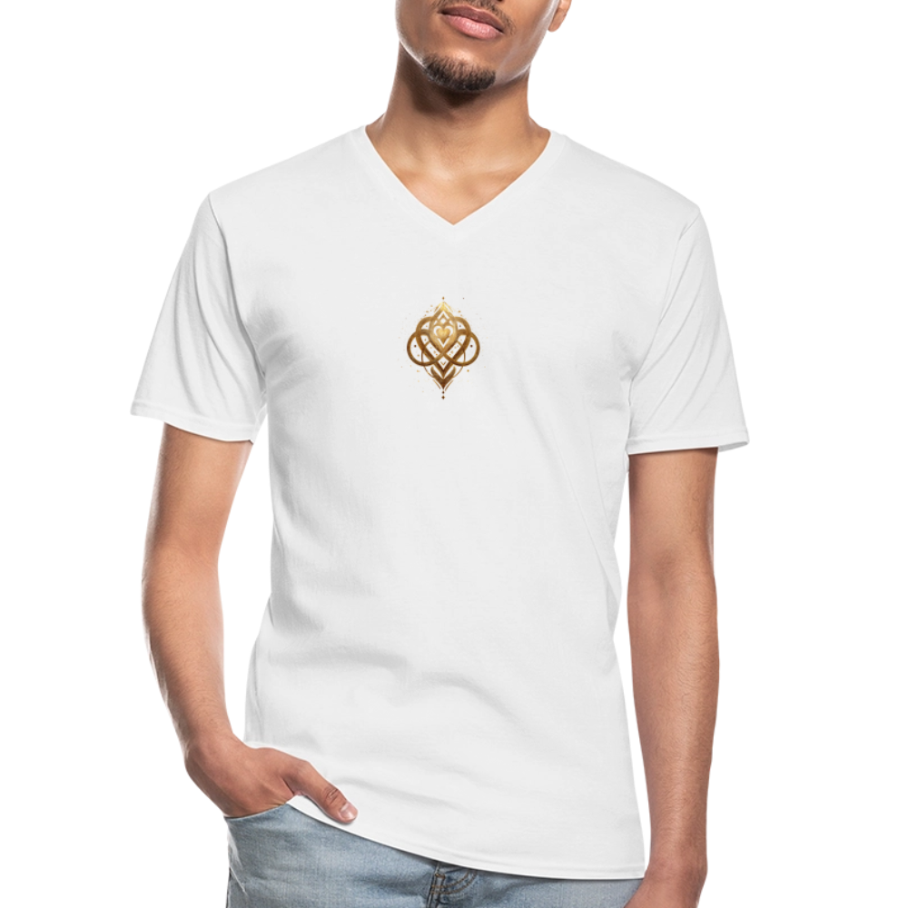 Klassisches Männer-T-Shirt mit V-Ausschnitt "Agape" - Weiß