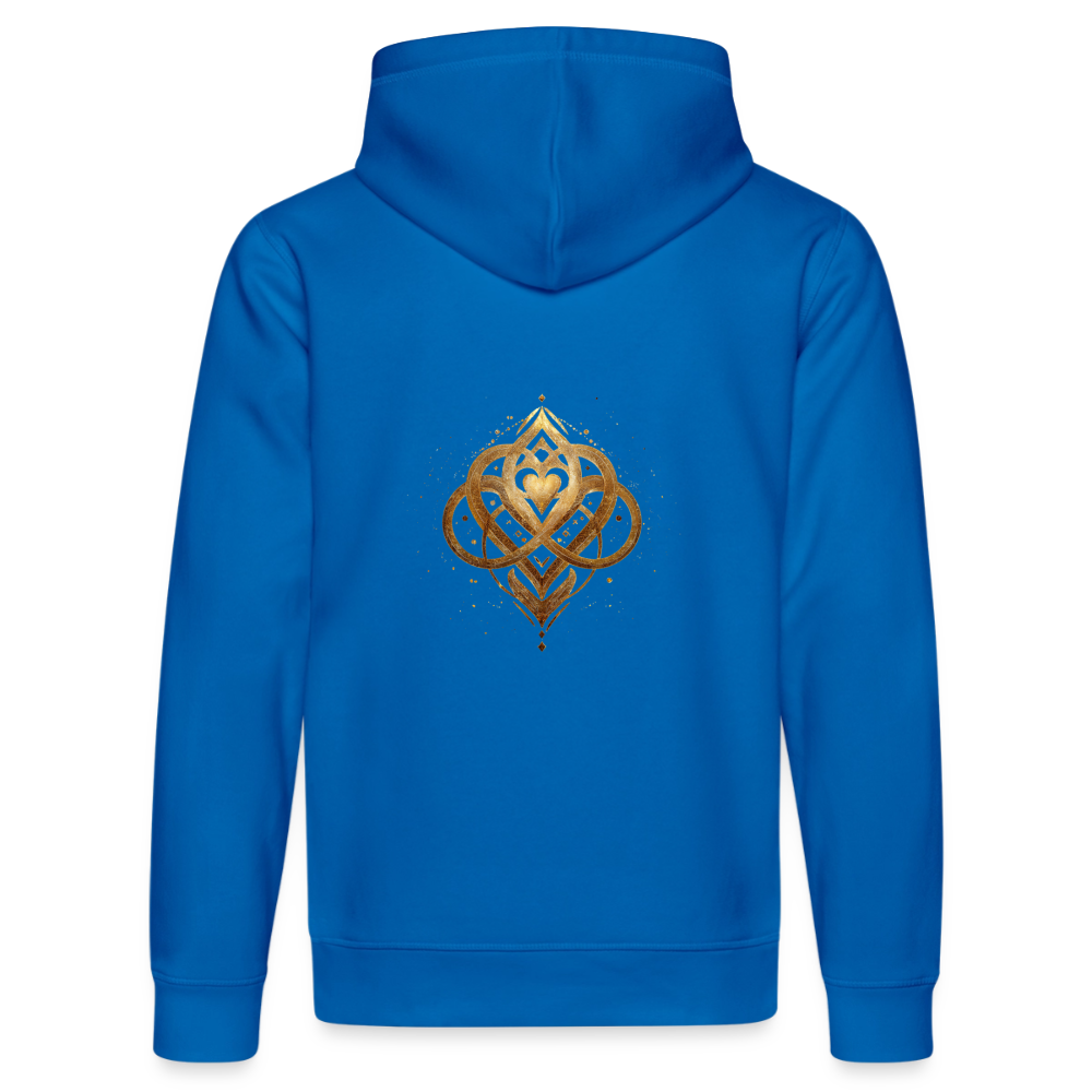 Unisex Bio-Hoodie "Agape" Druck vorne & hinten - Königsblau