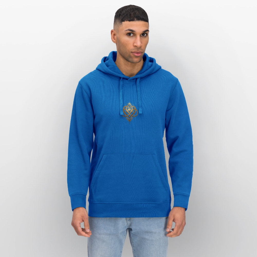 Unisex Bio-Hoodie "Agape" Druck vorne & hinten - Königsblau