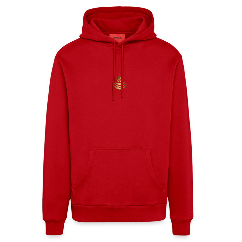 chiSign Quantenheilsymbol "Reichtum & Erfolg"  Druck VS/RS  Organic Relaxed Hoodie Made in EU - Rot