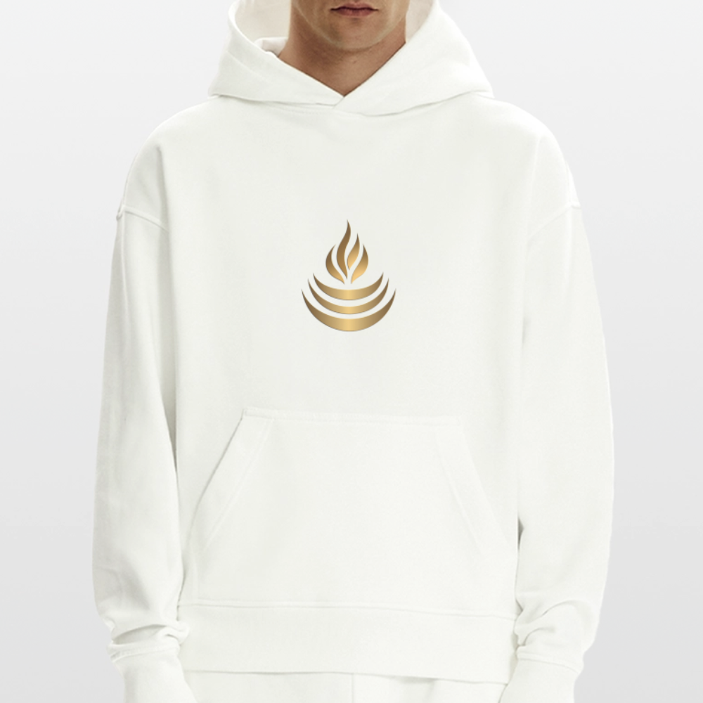 hiSign Quantenheilsymbol "Reichtum & Erfolg"  Druck klein VS Heavyweight Oversized Organic Hoodie Made in EU - OFF WHITE