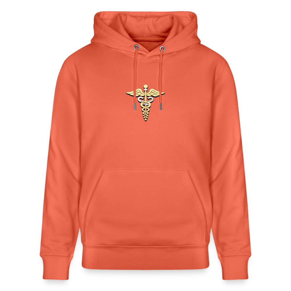 Unisex Bio-Hoodie "Merkurstab - Schutz" - Hellrot