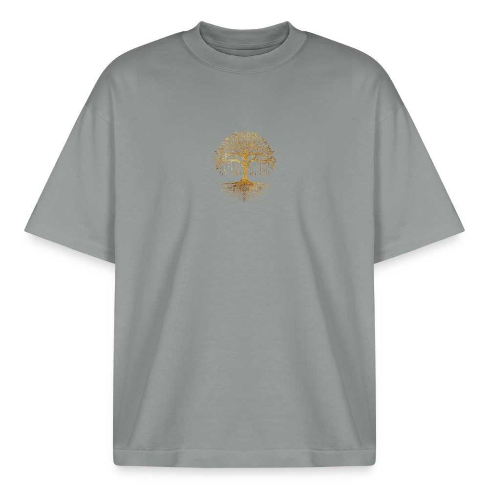 Heavyweight Unisex Bio T-Shirt "Weltenbaum - Nebelgrau