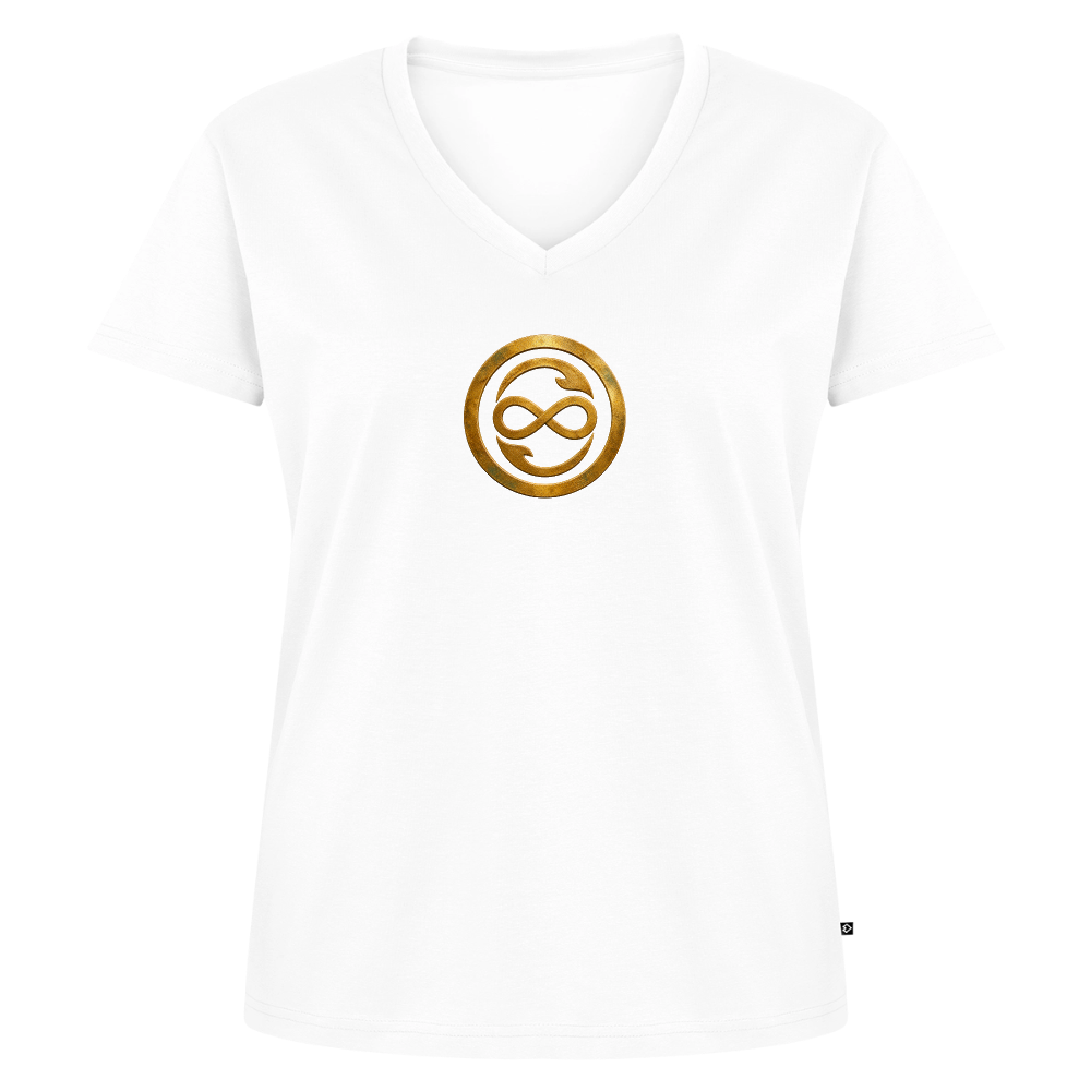 Frauen Bio-T-Shirt mit V-Ausschnitt ANIMA AETERNA - Weiß