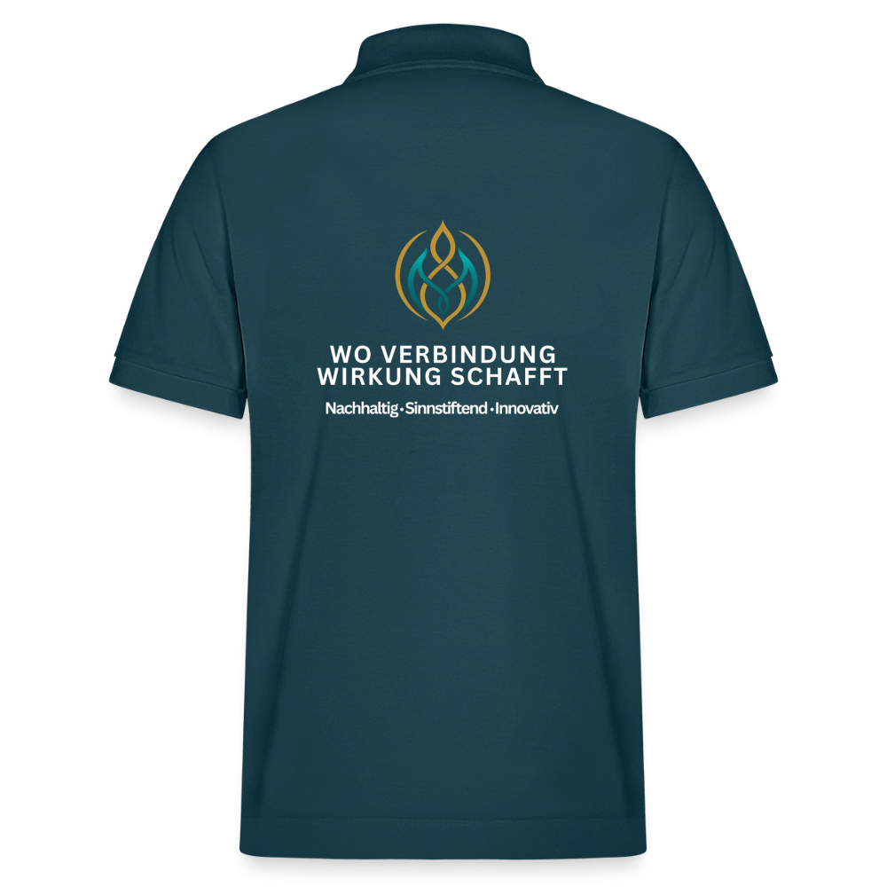 Unisex Bio-Poloshirt TLA Wo Verbindung Wirkung Schafft - Dunkles Petrol