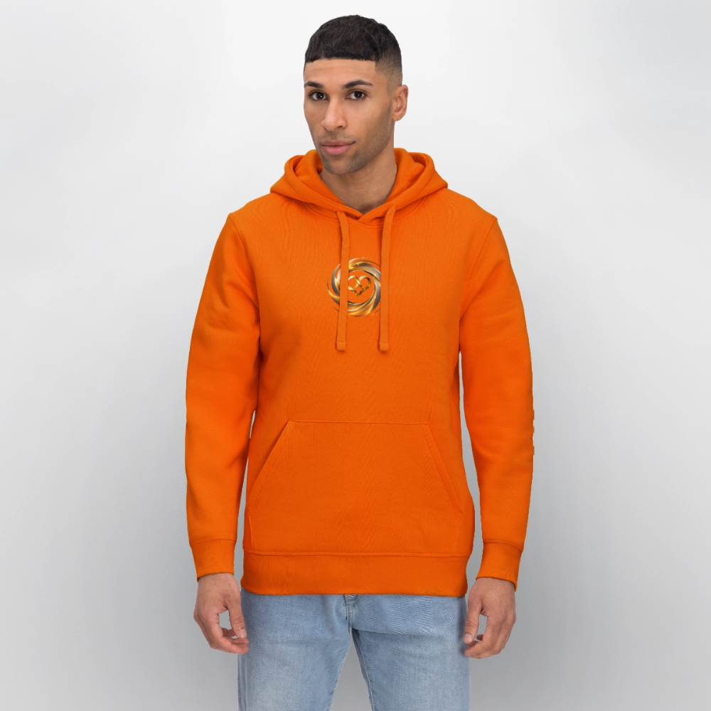 Unisex Bio-Hoodie "ICH BIN" Druck VS / RS - Tieforange