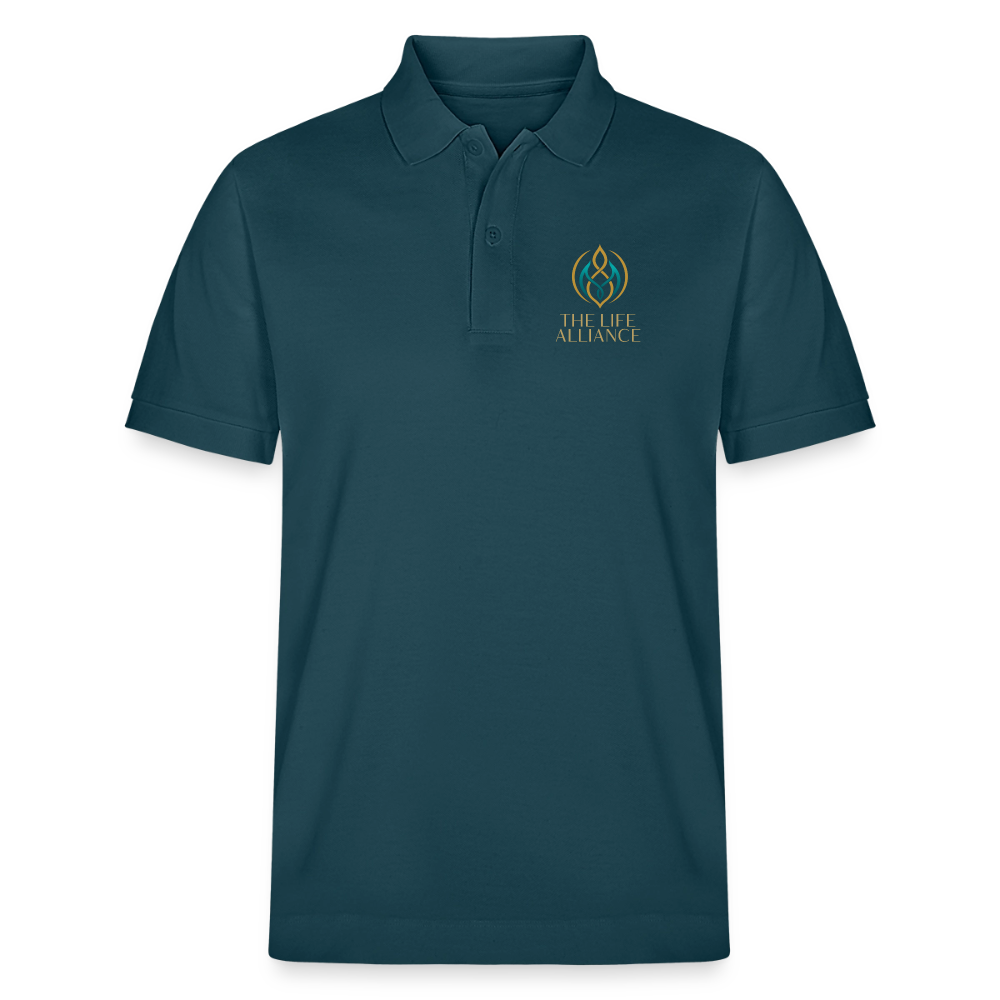 Unisex Bio-Poloshirt TLA Wo Verbindung Wirkung Schafft - Dunkles Petrol