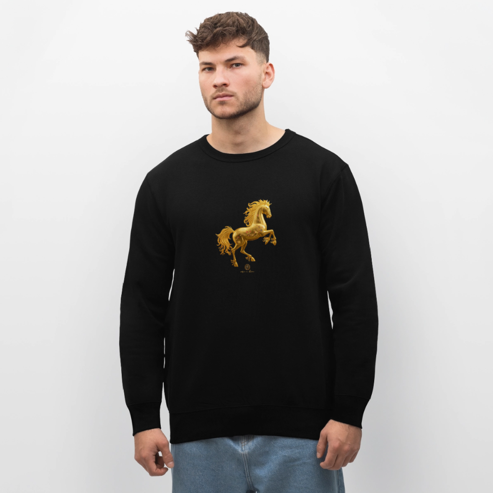 Unisex Bio-Sweatshirt "Feuerpferd" - Schwarz