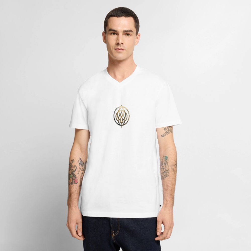 Männer Bio-T-Shirt mit V-Ausschnitt „Pax Interna“ - Weiß