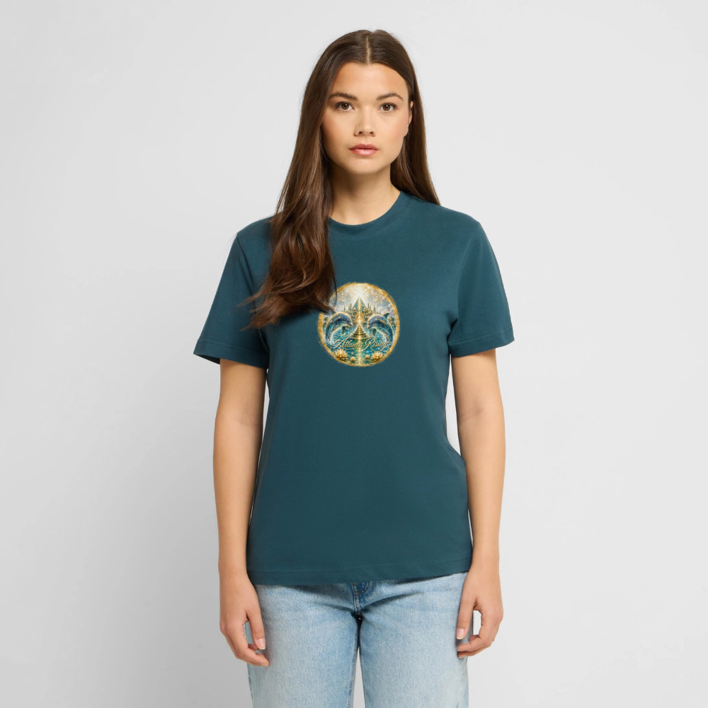 Unisex Organic T-Shirt Atlantis Rising - Dunkles Petrol