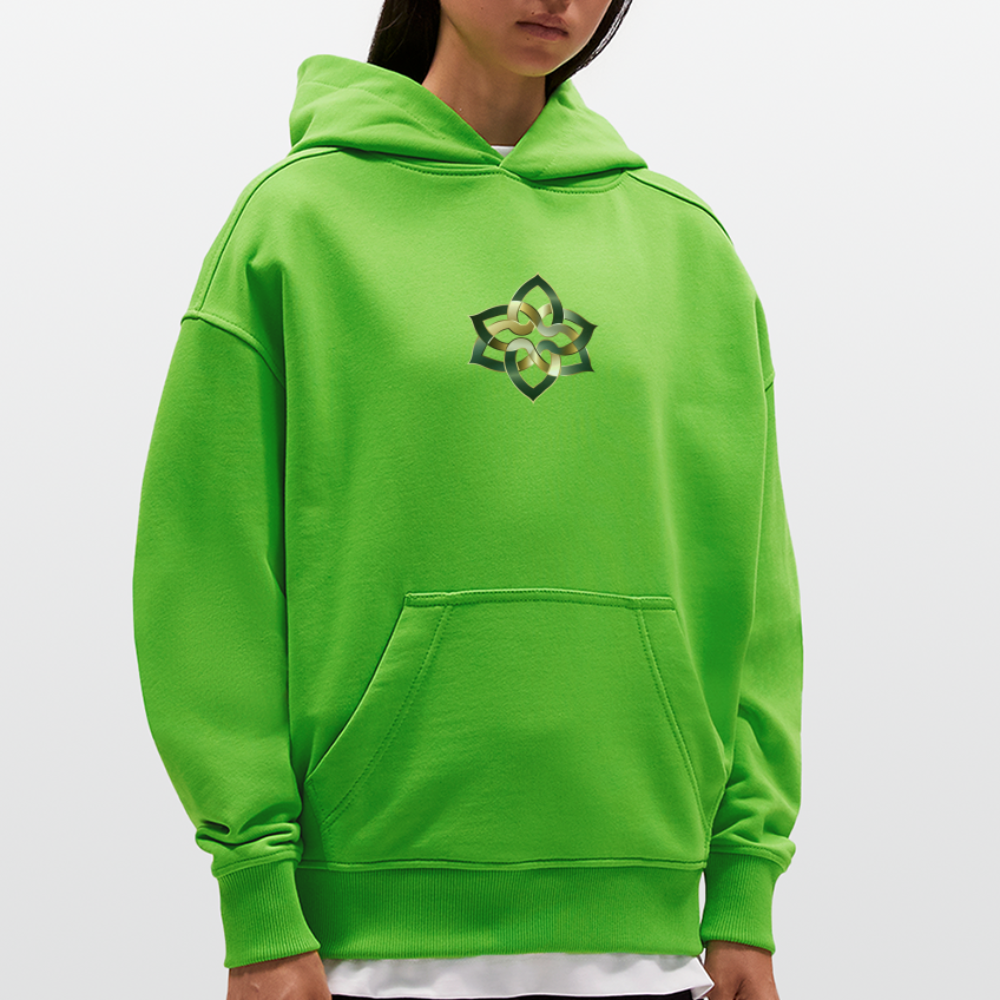 chiSign Quantenheilsymbol  Hilfreiche Freunde & Mentoren Heavyweight Oversized Organic Hoodie Made in EU - Apple Neon