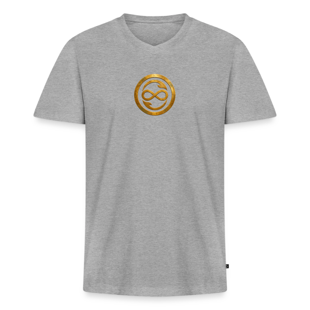 Männer Bio-T-Shirt mit V-Ausschnitt ANIMA AETERNA - Grau meliert