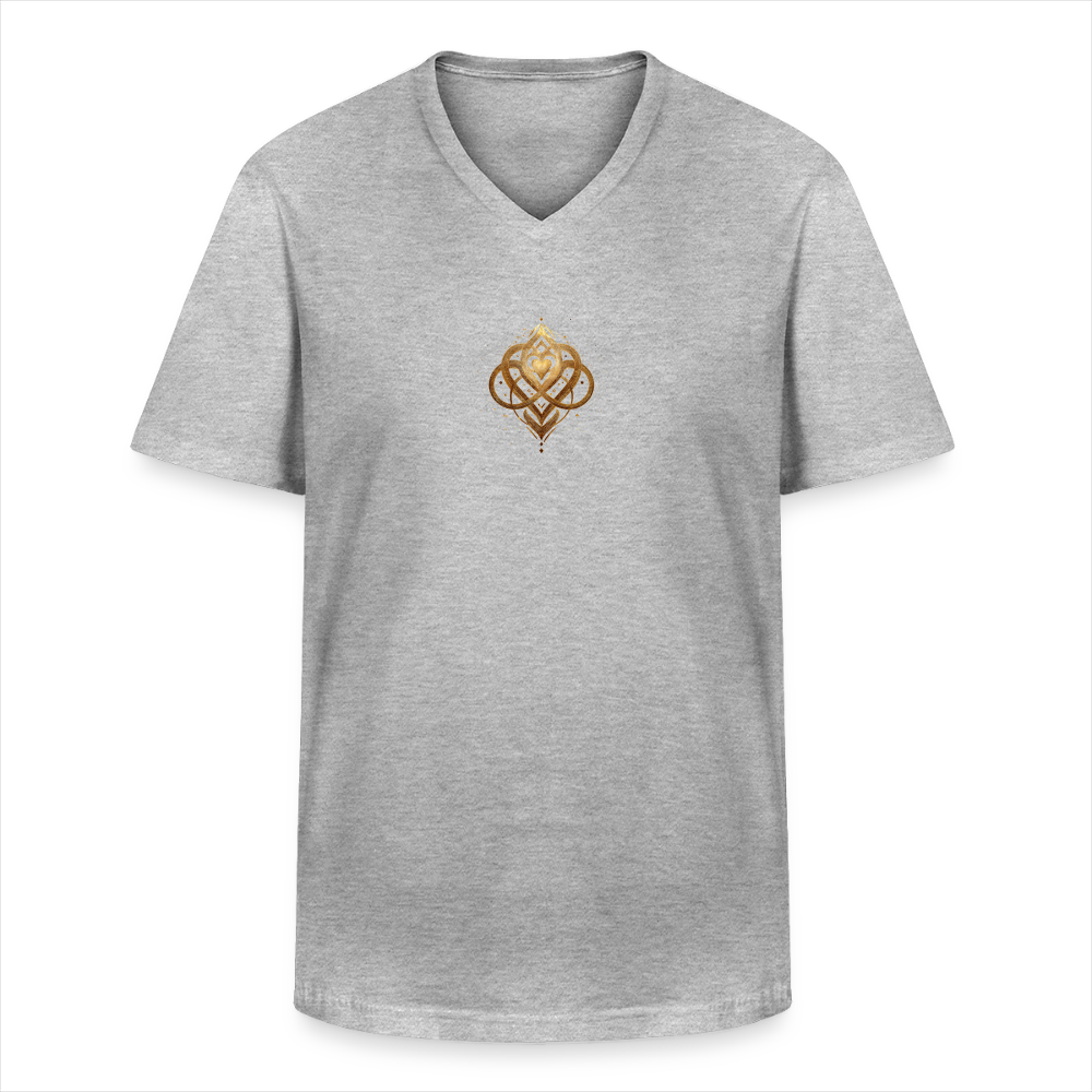 Klassisches Männer-T-Shirt mit V-Ausschnitt "Agape" - Grau meliert
