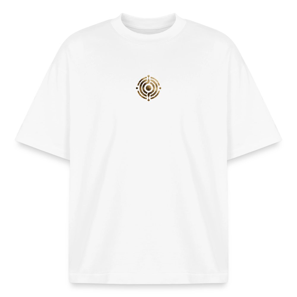 Heavyweight Unisex Bio T-Shirt "Effatá – öffne dich" Rückseite "Die stille Kraft für den inneren Frieden.§ - Weiß
