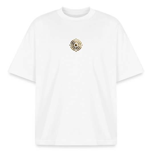 Heavyweight Unisex Bio T-Shirt "Effatá – öffne dich" Rückseite "Die stille Kraft für den inneren Frieden.§ - Weiß