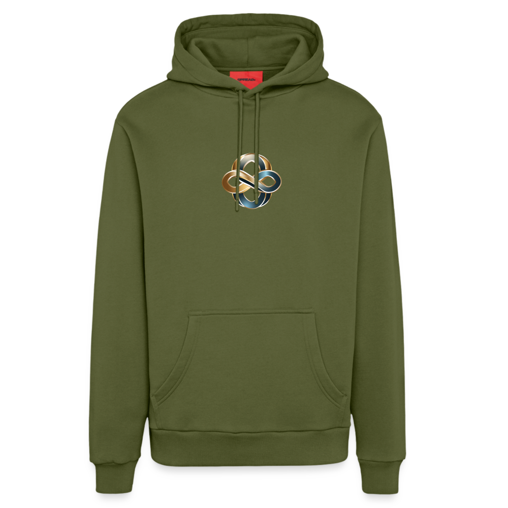 chiSign Quantenheilsymbol Wissen und Selbstbildung Organic Relaxed Hoodie Made in EU - MOSS GREEN