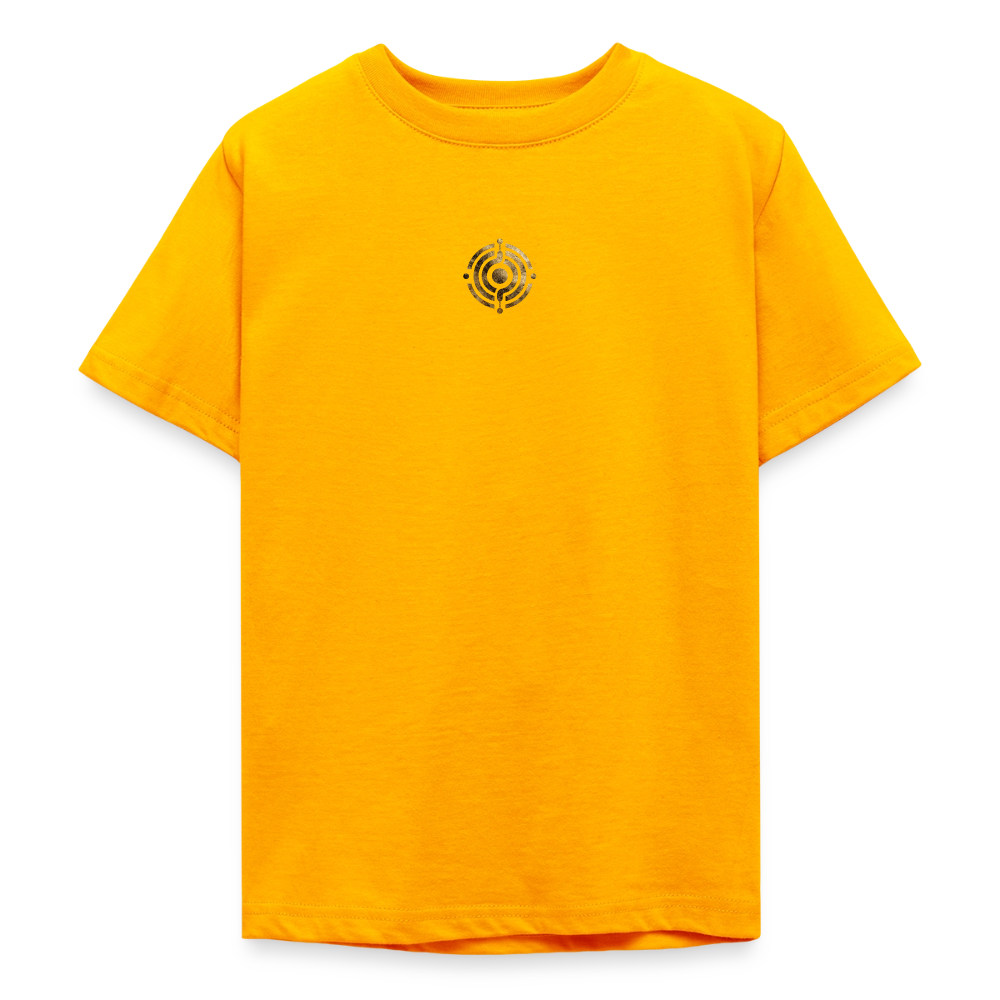 Teenager T-Shirt "Effatá" Rückseite "Die stille Kraft für den inneren Frieden." - Gold