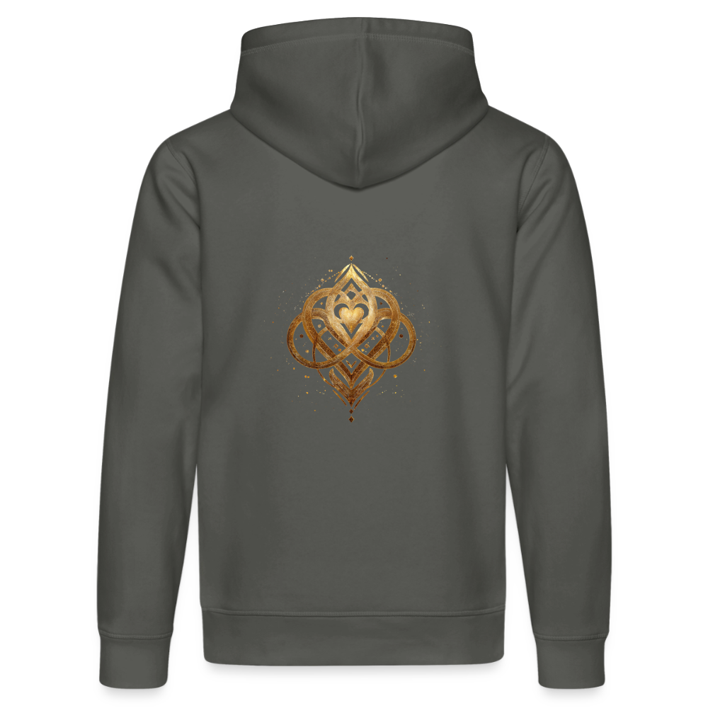 Unisex Bio-Hoodie "Agape" Druck vorne & hinten - Anthrazit