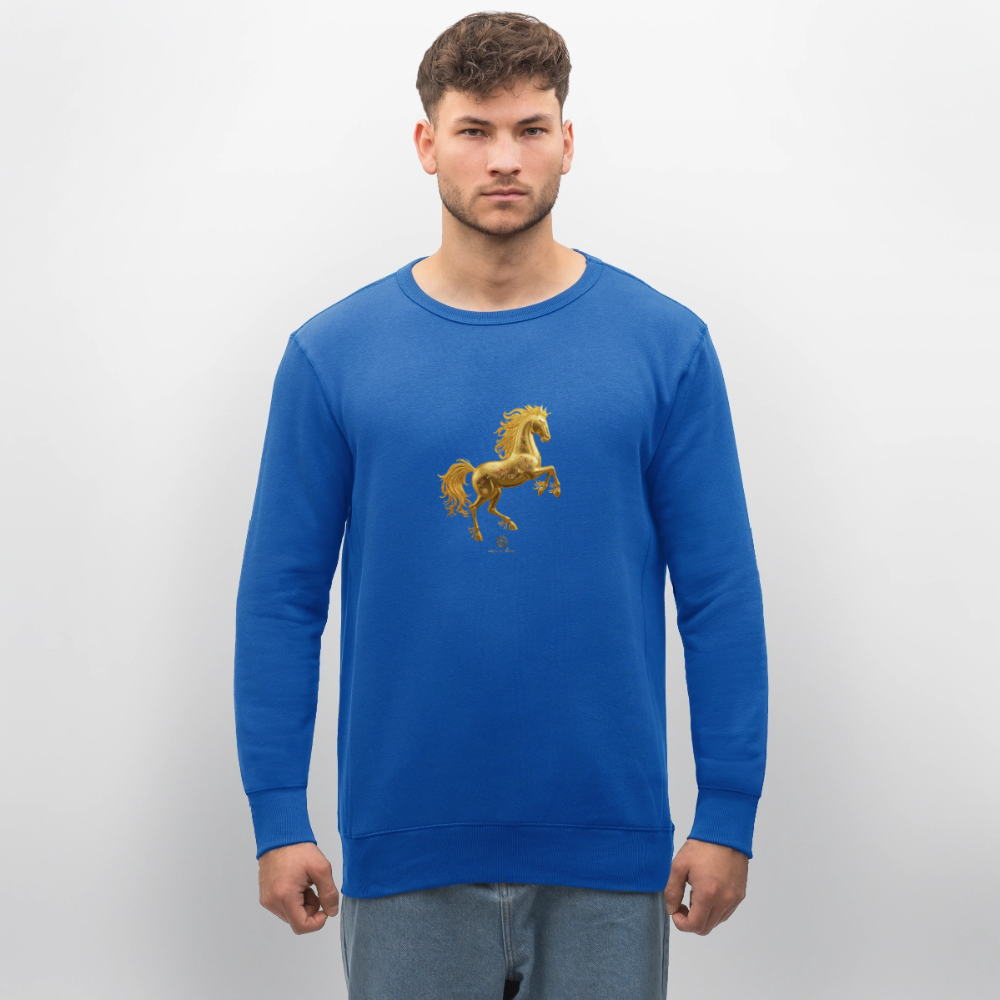 Unisex Bio-Sweatshirt "Feuerpferd" - Königsblau