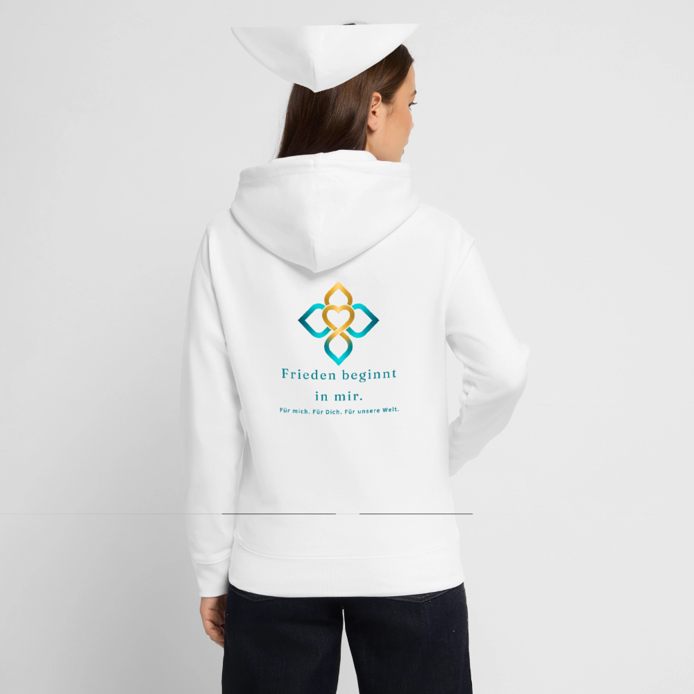 Unisex Bio-Hoodie FRIEDEN BEGINNT IN MIR. - Weiß